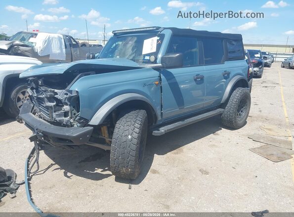 1FMEE5DH5NLA81311 2022 FORD BRONCO Blue წინა მარცხენა ხედი სამი მეოთხედიდან