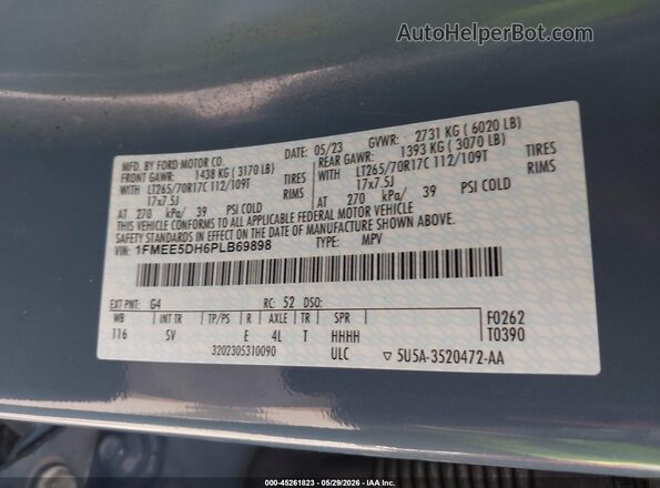 1FMEE5DH6PLB69898 2023 FORD BRONCO Light Blue Շարժիչի բաժամունքի տեսք