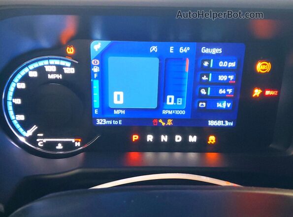 1FMEE5DP3PLC11418 2023 FORD BRONCO Blue Սարքավորումների վահանակի տեսք