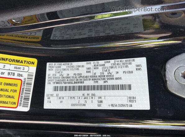 1FMEE7BH8SLB69585 2025 FORD BRONCO Черный Вид подкапотного пространства
