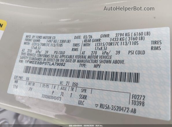 1FMEE8BP5TLA79082 2026 FORD BRONCO Cream 