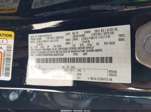1FMEE9BP8SLB25122 2025 FORD BRONCO Black Engine compartment view