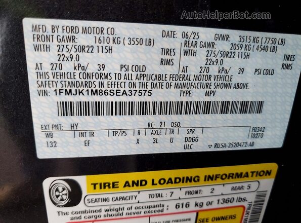 1FMJK1M86SEA37575 2025 FORD EXPEDITION Gray 