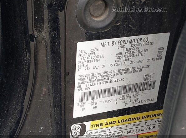 1FMJU1HT0GEF42950 2016 FORD EXPEDITION Black Շարժիչի բաժամունքի տեսք