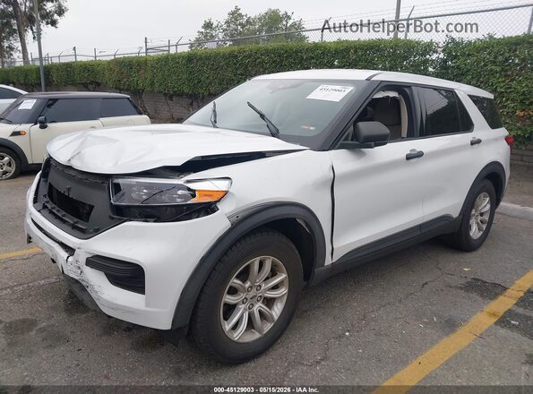 1FMSK7BH2LGC97035 2020 FORD EXPLORER White წინა მარცხენა ხედი სამი მეოთხედიდან