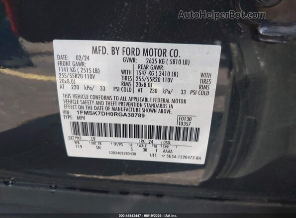 1FMSK7DH0RGA38789 2024 FORD EXPLORER Green 