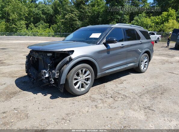 1FMSK7FH0MGA88341 2021 FORD EXPLORER Gray წინა მარცხენა ხედი სამი მეოთხედიდან