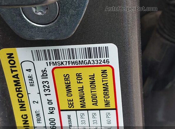 1FMSK7FH6MGA33246 2021 FORD EXPLORER Brown Engine compartment view