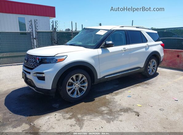 1FMSK7FH7MGB50544 2021 FORD EXPLORER White Vista tres cuartos delantera izquierda