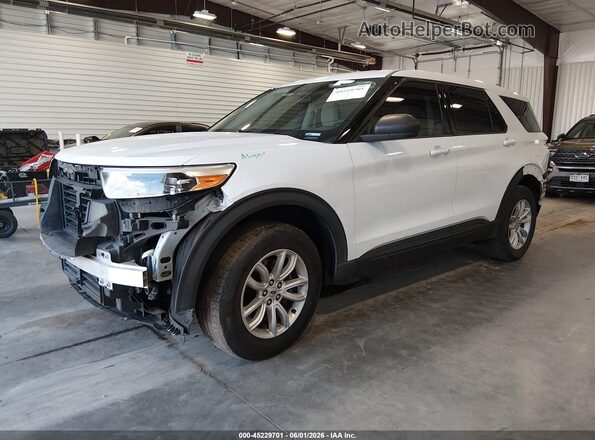 1FMSK8BH3LGC98832 2020 FORD EXPLORER White Vista tres cuartos delantera izquierda