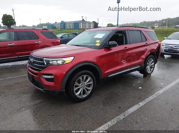 1FMSK8DH5MGA50158 2021 FORD EXPLORER Red Vista tres cuartos delantera izquierda