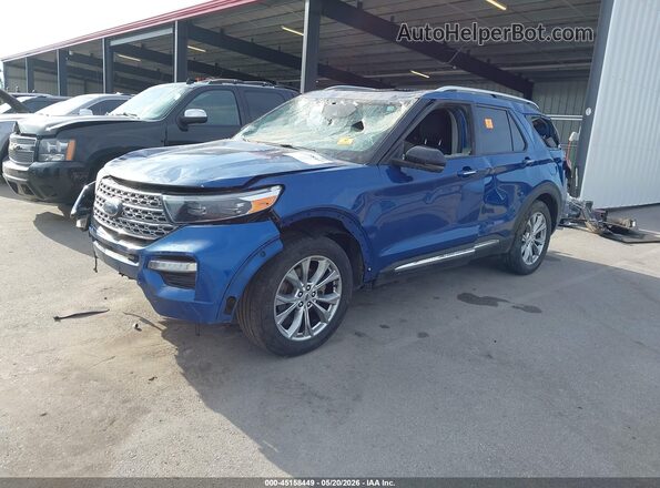 1FMSK8FH8MGB55631 2021 FORD EXPLORER Синий Передняя левая четверть