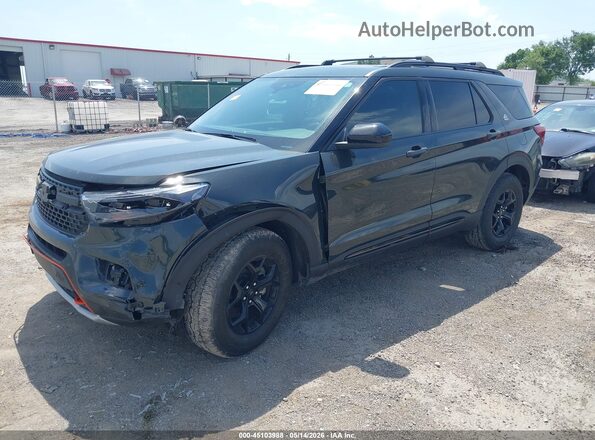 1FMSK8JH1PGB61332 2023 FORD EXPLORER Green Առջևի ձախ երեք քառորդ տեսարան