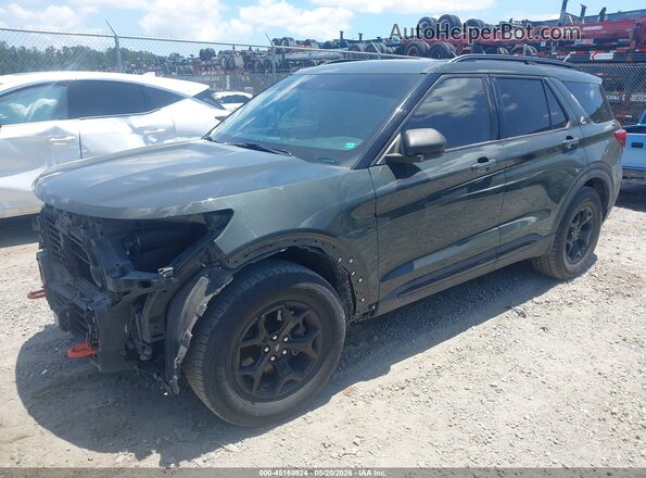 1FMSK8JHXMGC30045 2021 FORD EXPLORER Green Առջևի ձախ երեք քառորդ տեսարան