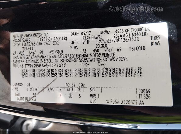 1FT7W2B66HED77215 2017 FORD F-250 Black Engine compartment view