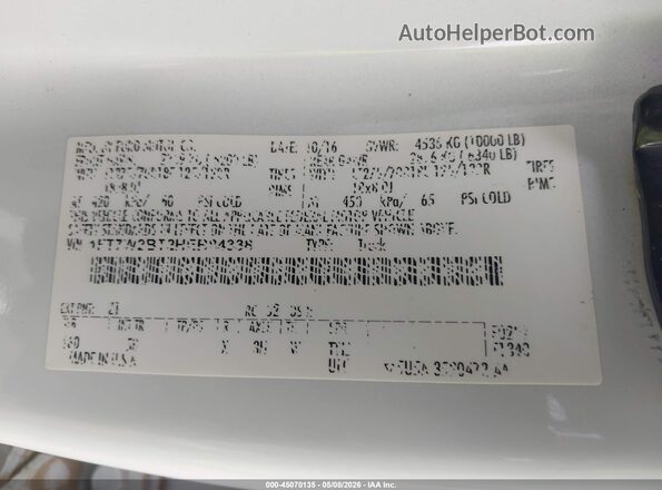 1FT7W2BT2HEB84338 2017 FORD F-250 White Вид підкапотного простору