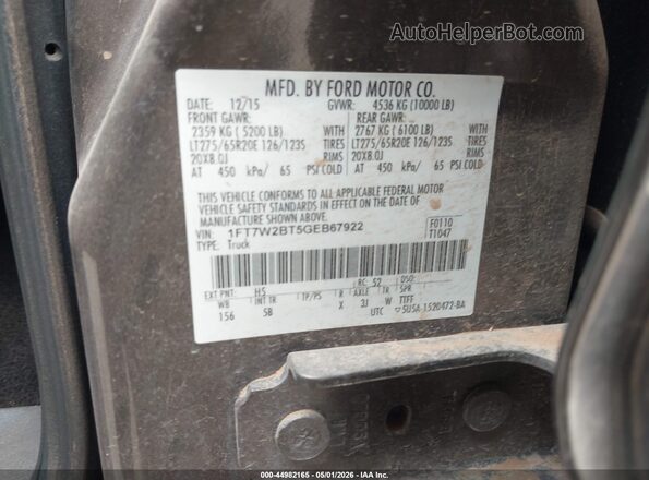 1FT7W2BT5GEB67922 2016 FORD F-250 Brown Widok komory silnika