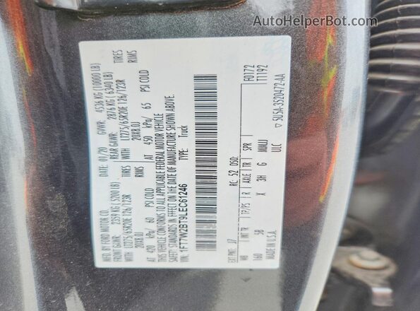 1FT7W2BT9LEC61246 2020 FORD F250 Gray 