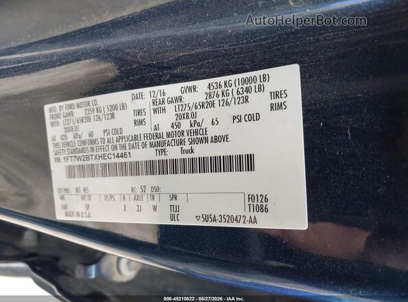 1FT7W2BTXHEC14461 2017 FORD F-250 Blue Շարժիչի բաժամունքի տեսք