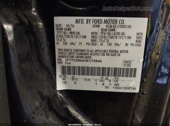 1FT7X2B64GEC75844 2016 FORD F-250 Black Engine compartment view