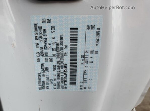 1FTBF2AA9RED60510 2024 FORD F250 White Widok komory silnika
