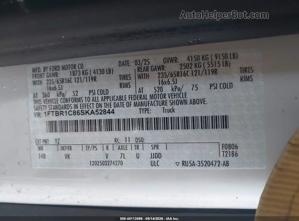 1FTBR1C86SKA52844 2025 FORD TRANSIT-250 White Engine compartment view