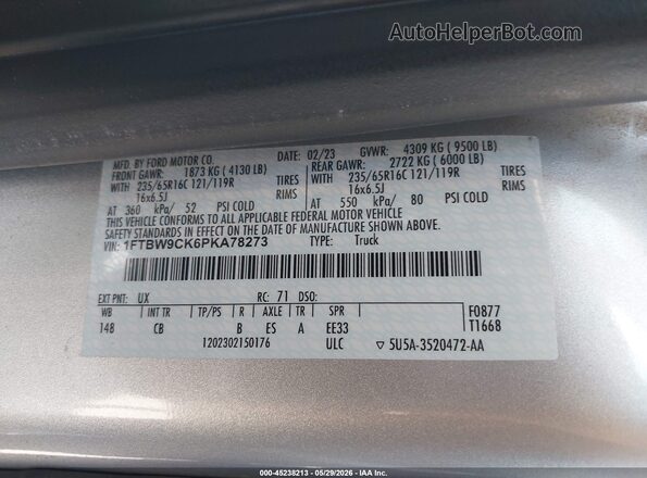 1FTBW9CK6PKA78273 2023 FORD E-TRANSIT-350 Белый Вид подкапотного пространства