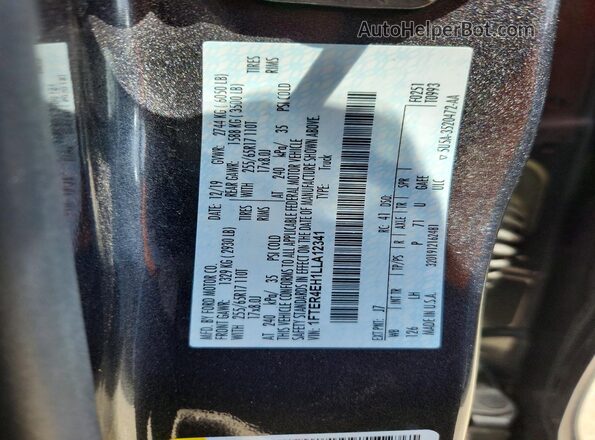 1FTER4EH1LLA12341 2020 FORD RANGER Gray Вид підкапотного простору