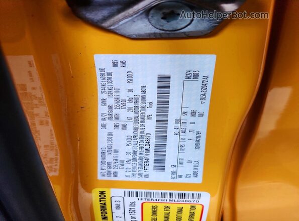 1FTER4FH1MLD48670 2021 FORD RANGER Yellow Вид підкапотного простору