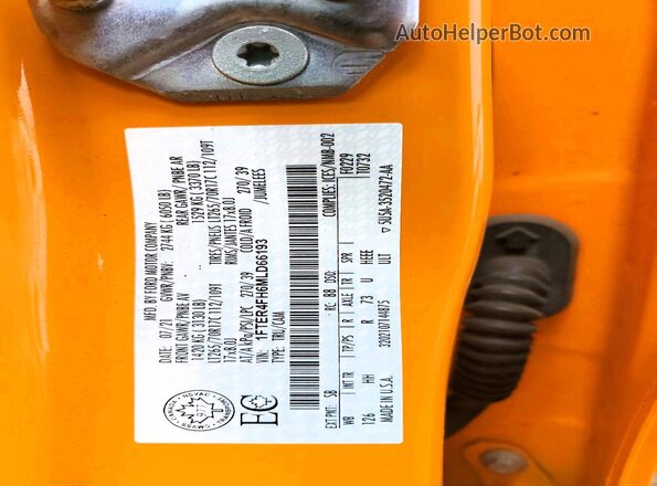 1FTER4FH6MLD66193 2021 FORD RANGER Orange Շարժիչի բաժամունքի տեսք