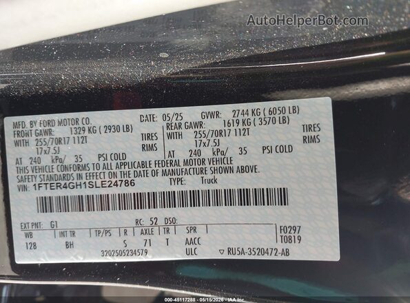 1FTER4GH1SLE24786 2025 FORD RANGER Черный Вид подкапотного пространства