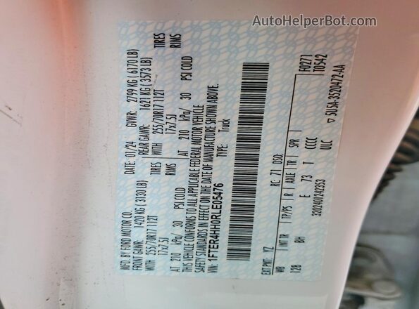 1FTER4HH0RLE05476 2024 FORD RANGER White Engine compartment view