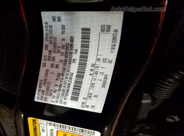 1FTER4KH6RLE30102 2024 FORD RANGER Black VIN sticker view
