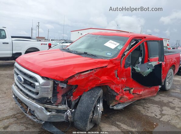 1FTEW1C56MKD21990 2021 FORD F150 Red Przód lewy