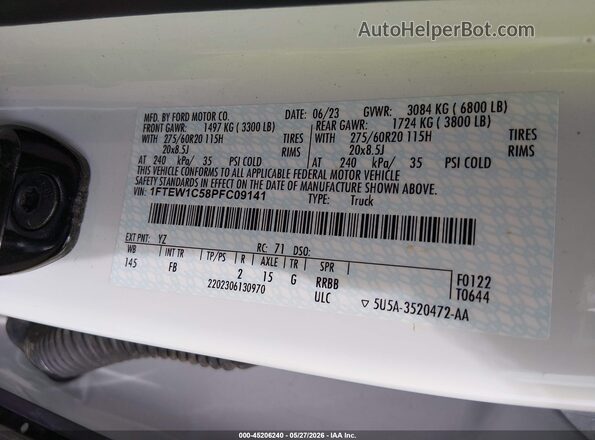 1FTEW1C58PFC09141 2023 FORD F150 White Vista del compartimento del motor