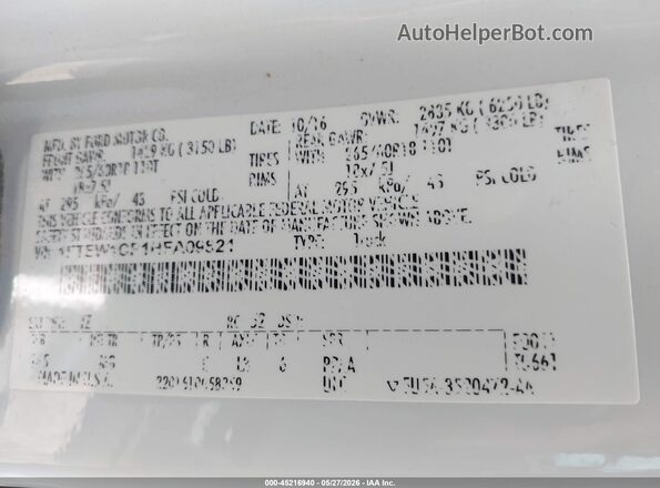 1FTEW1CP1HFA09821 2017 FORD F150 Белый Вид подкапотного пространства