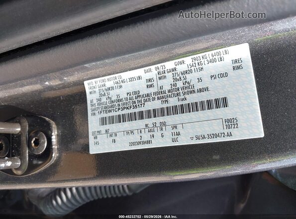 1FTEW1CP3PKF35177 2023 FORD F150 Gray Widok komory silnika