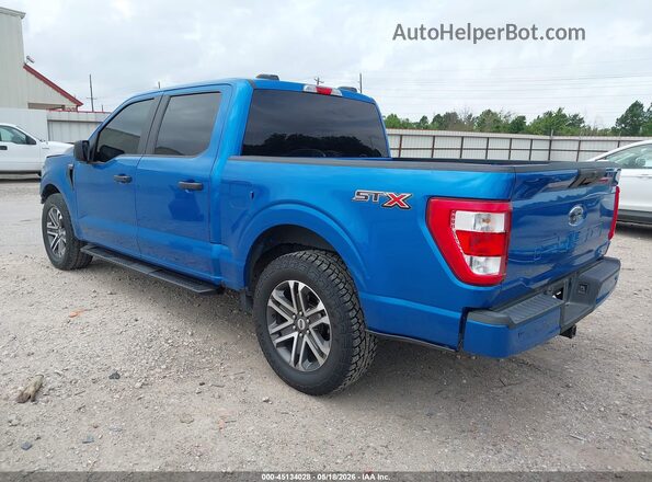 1FTEW1CP5MFA76318 2021 FORD F150 Blue Задня ліва чверть