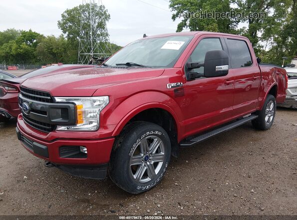 1FTEW1E57KFA57701 2019 FORD F150 Red წინა მარცხენა ხედი სამი მეოთხედიდან
