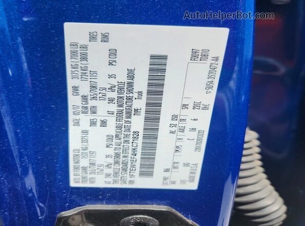 1FTEW1EF4HKC71828 2017 FORD F150 Blue Вид підкапотного простору