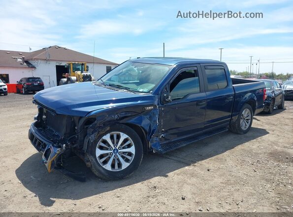 1FTEW1EP6JFD09339 2018 FORD F150 Dark Blue Передняя левая четверть