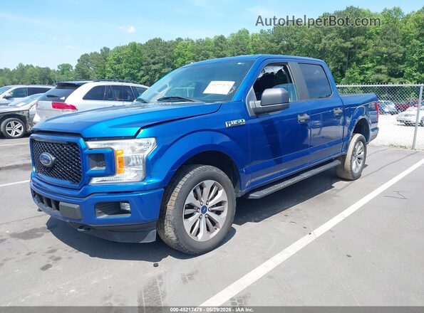 1FTEW1EP7JFA26965 2018 FORD F150 Blue Vista tres cuartos delantera izquierda