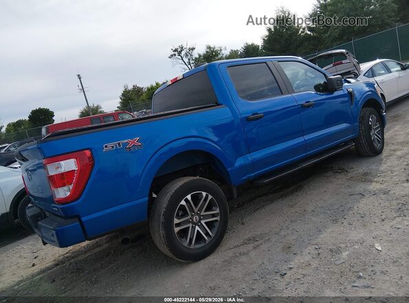 1FTEW1EP8MKD25747 2021 FORD F150 Blue Trasero derecho