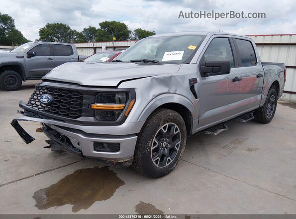 1FTEW2KP6RKF10476 2024 FORD F150 Серый Передняя левая четверть