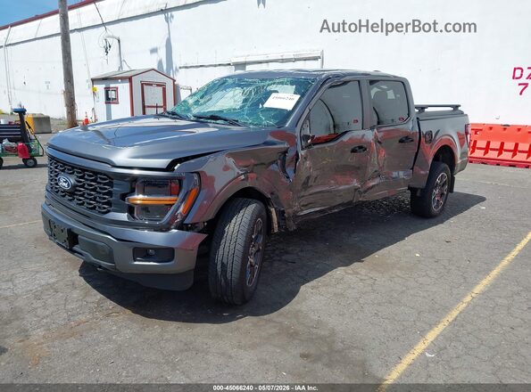 1FTEW2LP8RKE58301 2024 FORD F150 Gray Առջևի ձախ երեք քառորդ տեսարան