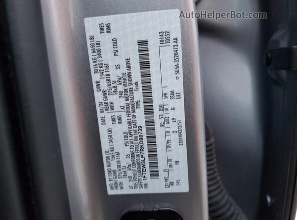 1FTEW3LP7RKD90739 2024 FORD F150 Silver 