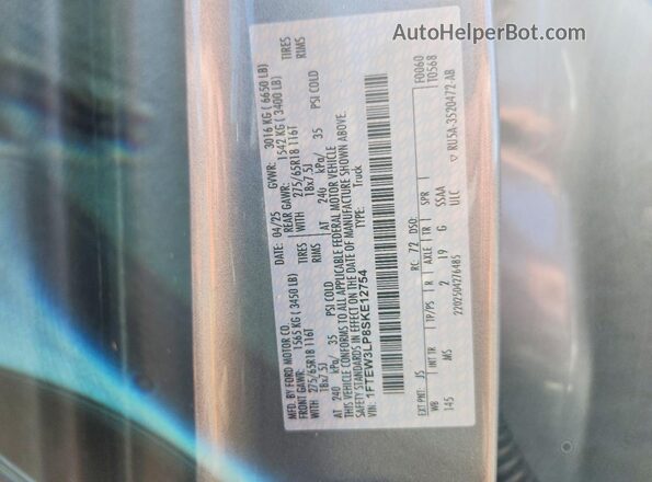 1FTEW3LP8SKE12754 2025 FORD F150 Silver Вид підкапотного простору