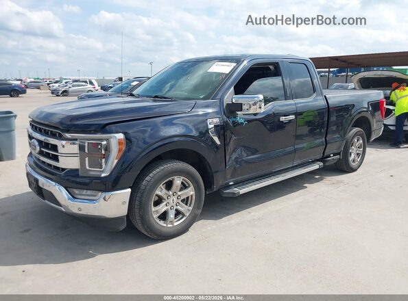 1FTEX1C82MKD55058 2021 FORD F150 Blue Առջևի ձախ երեք քառորդ տեսարան