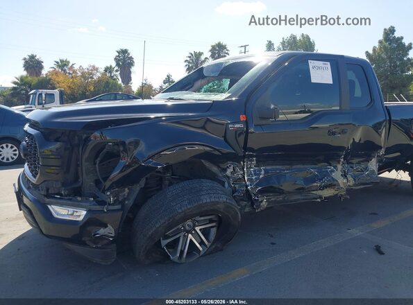1FTEX1CP5MKE93684 2021 FORD F150 Black Widok z przodu
