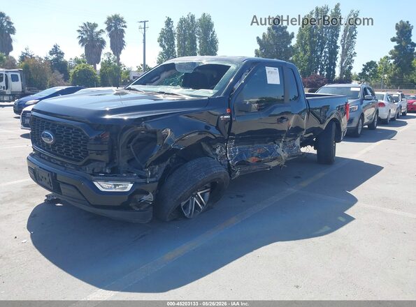 1FTEX1CP5MKE93684 2021 FORD F150 Black Przód lewy